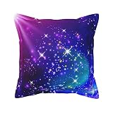 PSVOD Taie d'oreiller carrée en cuir avec étoiles mystérieuses - Décoration d'intérieur classique pour chambre à coucher, salon, canapé, lit - 49 x 49 cm
