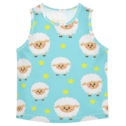 J JOYSAY Cartoon Sheep Stars Boys Tank Top Sleeveless Muscle Shirts Quick Dry Kids T-Shirts 3-15T