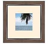 RK Cadres Photo Frame con Passepartout Pesca per un'immagine 16x16 o 16 x 16 cm Cornice portafoto Oro Metalizado con Hilo Negro, 3.4 Centimetri di Larghezza, Foto Struttura in Legno