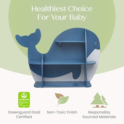 Delta Children Whale Bookcase - Greenguard Gold Certified, Blue - Thumbnail 5