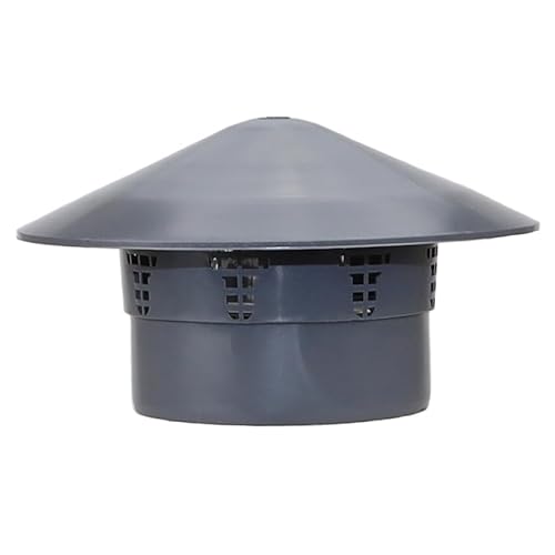 Grey Plastic Extractor Hood Vent Attachment for HT Pipes DN 110 Protection from Birds, Leaves and Insects