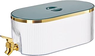 Drinks Dispenser with Tap,Fridge Water Dispenser Plastic Water Container Beverage Dispenser Summer Reusable Large Capacity Juice Dispenser for Drink, Juice, Iced Tea, Lemonade (Dark Green)