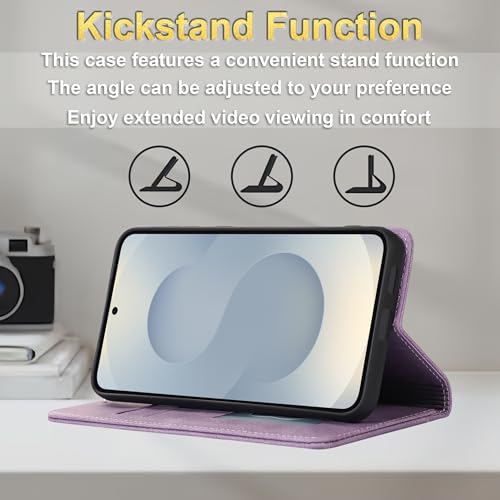 Étui en cuir PU pour iPhone 17 5G avec finitions soignées violet clair - 3