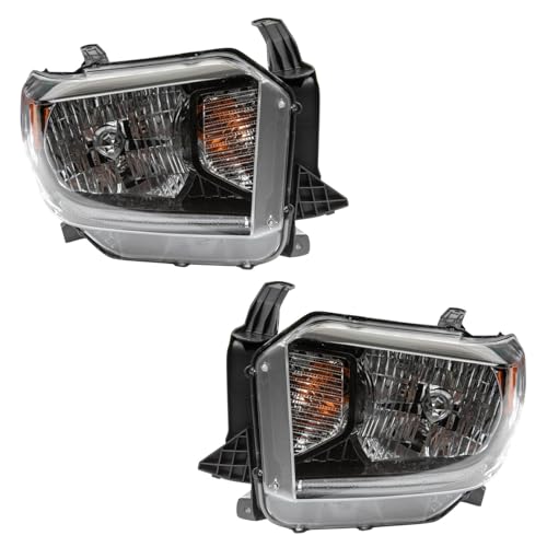 Image of TRQ 2 Piece Headlight Assembly Set Driver & Passenger Side Compatible with Toyota Tundra 2018-2020 TO2502260 TO2503260 81110-0C130 811100C130 81150-0C130 811500C130