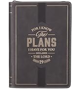Christian Art Gifts Inspirational Zippered Journal, I Know the Plans Wide Ruled Notebook, Jer. 29...