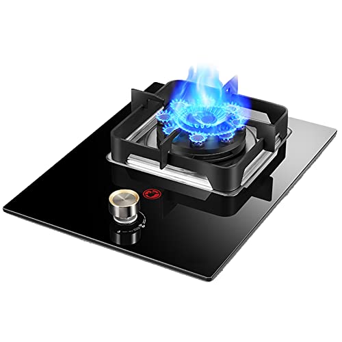 Aouoeeo Placa de Gas, Encimera de Gas, Cocina de Gas de 7,2 kW con Quemador Integrado, de Nueve cámaras y Alta Potencia, antiescaldamiento.