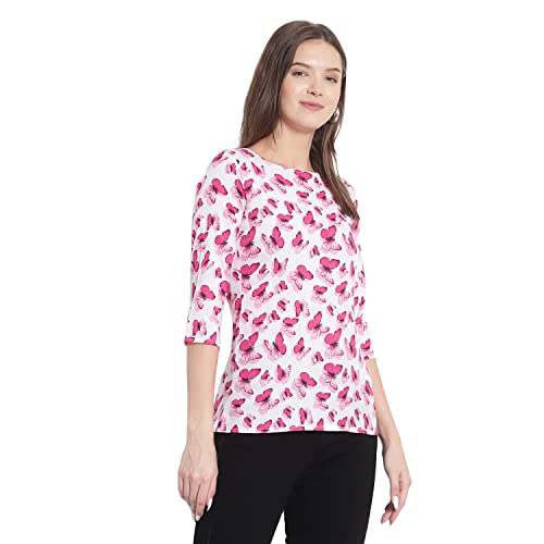 Image of Holy libas Women's Crepe Regular Fit Top, Printed Black Straight, Casual Wear Short Kurti, Stylish Tunic Tops for Women