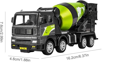 Image of Unbreakable Friction Power Cement Mixture Truck with All Moving Parts Engineering Vehicle Model Excavator Construction Truck Toy for 3+ Years Old Kids Boys Girls