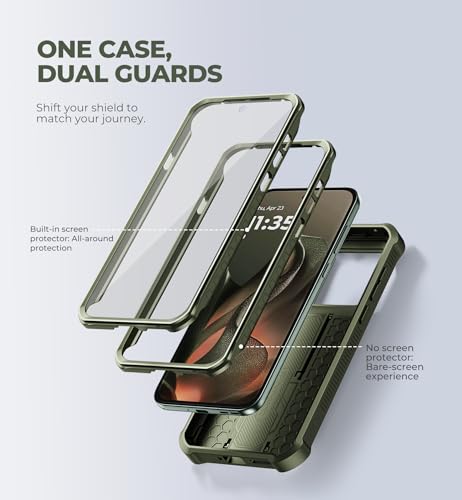 Dexnor for Motorola Moto Edge 2026 Case, [2 Front Frame] [Built-in Magnetic Slide Camera Cover & Kickstand] Heavy Duty Protection Shockproof Phone Case with Screen Protector, 6.3 inch Army Green by Dexnor - Used condition - Image 5