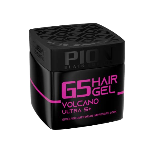 Pion Hair Styling Gel 320 ml – Gel per capelli – Forte tenuta – Nessun incollaggio e senza residui – Profumo fresco – Gel per capelli – Effetto capelli bagnati (320 ml (confezione da 1), G5 Volcano)