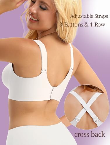 Image of Scalloped Lift Bras for Women No Underwire Buttery Soft Push Up Wireless Bras V Neck Seamless Bralettes