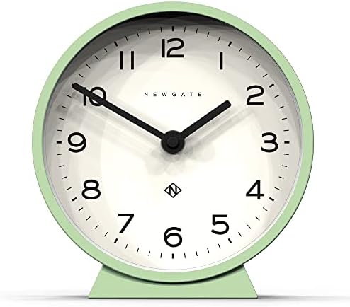 NEWGATE® M Mantel Silent Sweep Mantel Clock - 'No Tick' - A Modern Tabletop Clock - Small Clock - Living Room Clock - Office Clock - Desk Clock - Minimalist Dial (Neo Mint)