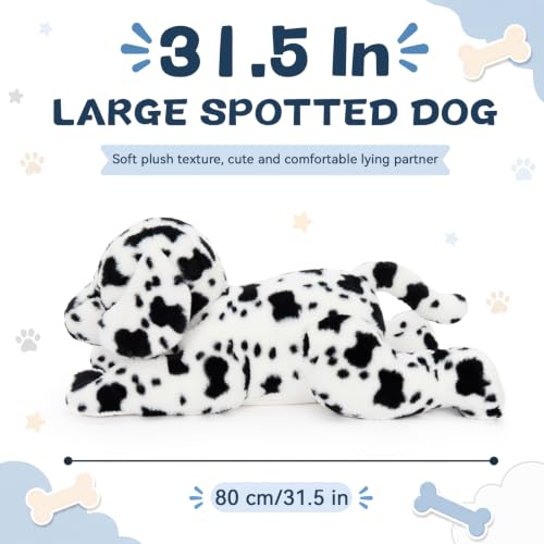 Image of BENINY 31.5 inch Large Dalmatian Stuffed Animal, Spotted Dog Plush Pillow | Giant Plush Toy Gift for Dog Lovers