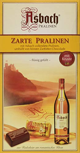 RCP Asbach Pralinen Zarte Fläschchen mit Kruste – 1 x 125 g – Zartbitter-Schokolade mit Asbach Füllung