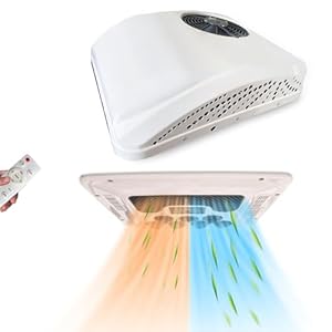 12V Wohnmobil Klimaanlage Heizungs-Kombination Universales Dach-Klimagerät, 12 Volt DC Wohnmobil Klimaanlage mit Heizung, 9500BTU leise Camper Klimagerät, schnelles Heizen & Kühlen für