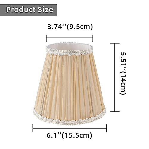 Lampshades Chandelier Lamp Shades 6"x3 3/4"xH5 3/5" Gold Linen Set of 6 by Homkin - Used condition - Image 4