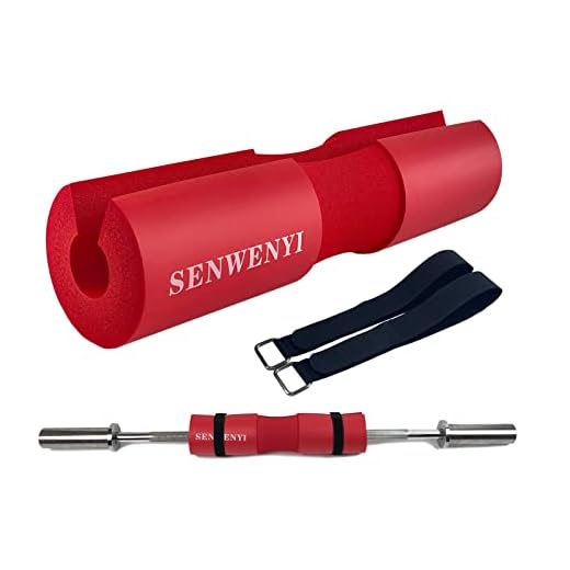 SENWENYI【2020 Upgraded】 Squat Pad Barbell Pad for Squats, Lunges, and Hip Thrusts - Foam Sponge Pad - Provides Relief to Neck and Shoulders While Training (RED)