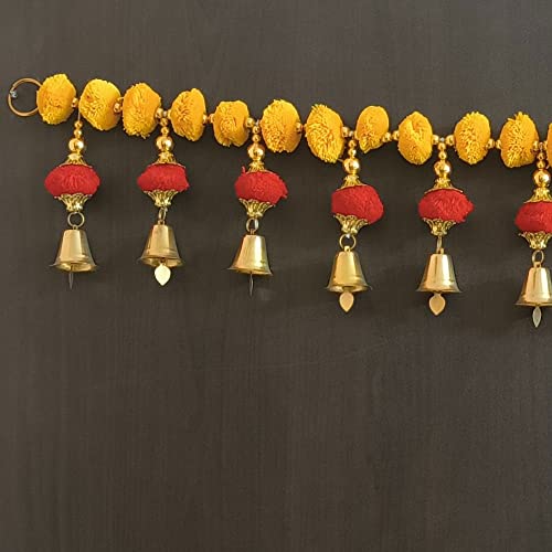 Image of Handmade Door Hanging Moti Latkan Style Bandarwal Toran (Tms-10) -Diwali New Year Inauguration Wedding Festival Home Decor Pooja (40 Inch X 6 Inch, Tms-10, Multicolor)),Wool & Wool Blend