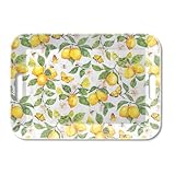 En mélamine Plateau rectangulaire en mélamine Citrons et Papillons