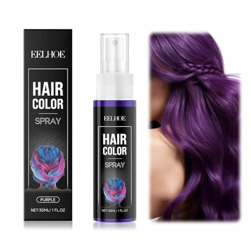 Tinte para el cabello, color de pelo, color temporal, tinte natural, tinte de pelo de color, spray para el cabello teñido, coloración rápida del cabello, coloración del cabello para fiestas (Púrpura)