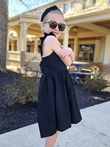 Little Girls Tie Back Dress Kids Vintage Sundress Casual Sleeveless Dresses 3-7 Years4