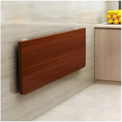 Wall-Mounted Folding Table Space-Saving Drop-Leaf Desk Floating Workstation for PTFCll Areas Versatile Home Office Dining Room Kitchen & Laundry Use (Walnut 40 * 24cm)