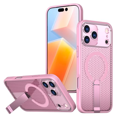 Coque antichoc iPhone 17 Pro rose fine béquille anti chute
