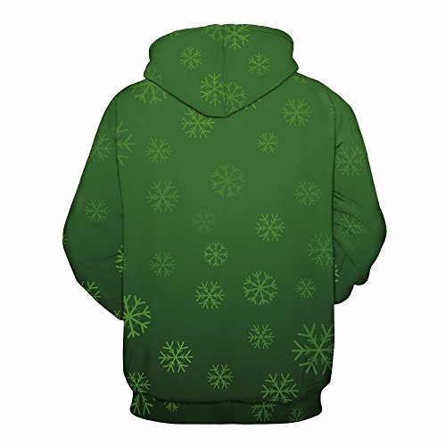 Roevite Unisex 3D Printed Christmas Hoodie Long Sleeve Loose Top Ugly Christmas Pullover Sweatshirt(Dm172,Sm) #TOP1