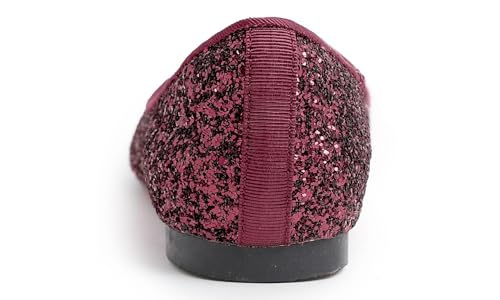 FEVERSOLE Women's Fashion Pointed Toe Classic Dressy Shiny Comfort Cushioned Flats4