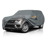 Waterproof Heavy Duty Car Cover Custom Fit Land Rover Range Rover, Outdoor Covers with Cotton Liner and Breathable Ventilation Mesh, Full Exterior Cover Sun Rain Snow UV Protection with Zipper Door