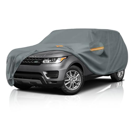 Waterproof Heavy Duty Car Cover Custom Fit Land Rover Range Rover, Outdoor Covers with Cotton Liner and Breathable Ventilation Mesh, Full Exterior Cover Sun Rain Snow UV Protection with Zipper Door