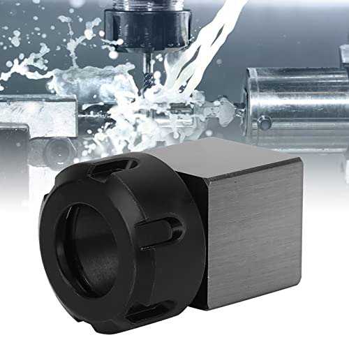 Foto von Hochgenauer CNC Spannzangenfutterblock für ER25, ER32, ER40 - Vierkant Werkzeughalter aus silbernem Kohlenstoffstahl, Präzisionszubehör für Drehmaschinen