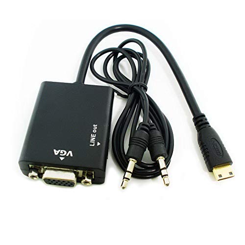Mini HDMI To VGA ϊ A_v^AMini HDMI-VGA ϊ P[u D-SUB 15sMini HDMI IX to VGA X 1080P vWFN^[ PC HDTV p Mini HDMI - VGA ϊ A_v^[