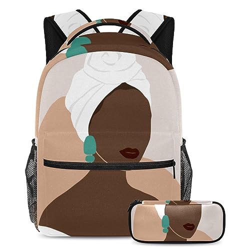 Sac à dos peinture à l'huile avec trousse assortie pour écoliers et collégiens