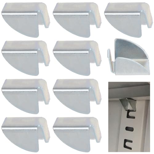 GORGECRAFT 22 Pieza de Clips de Metal Estantes de Plata Resistentes de Hierro Ajustables Extraíbles Soporte de Pilastra Clip de Repuesto Estantes de Madera Estanterías de Cocina Armarios Muebles.