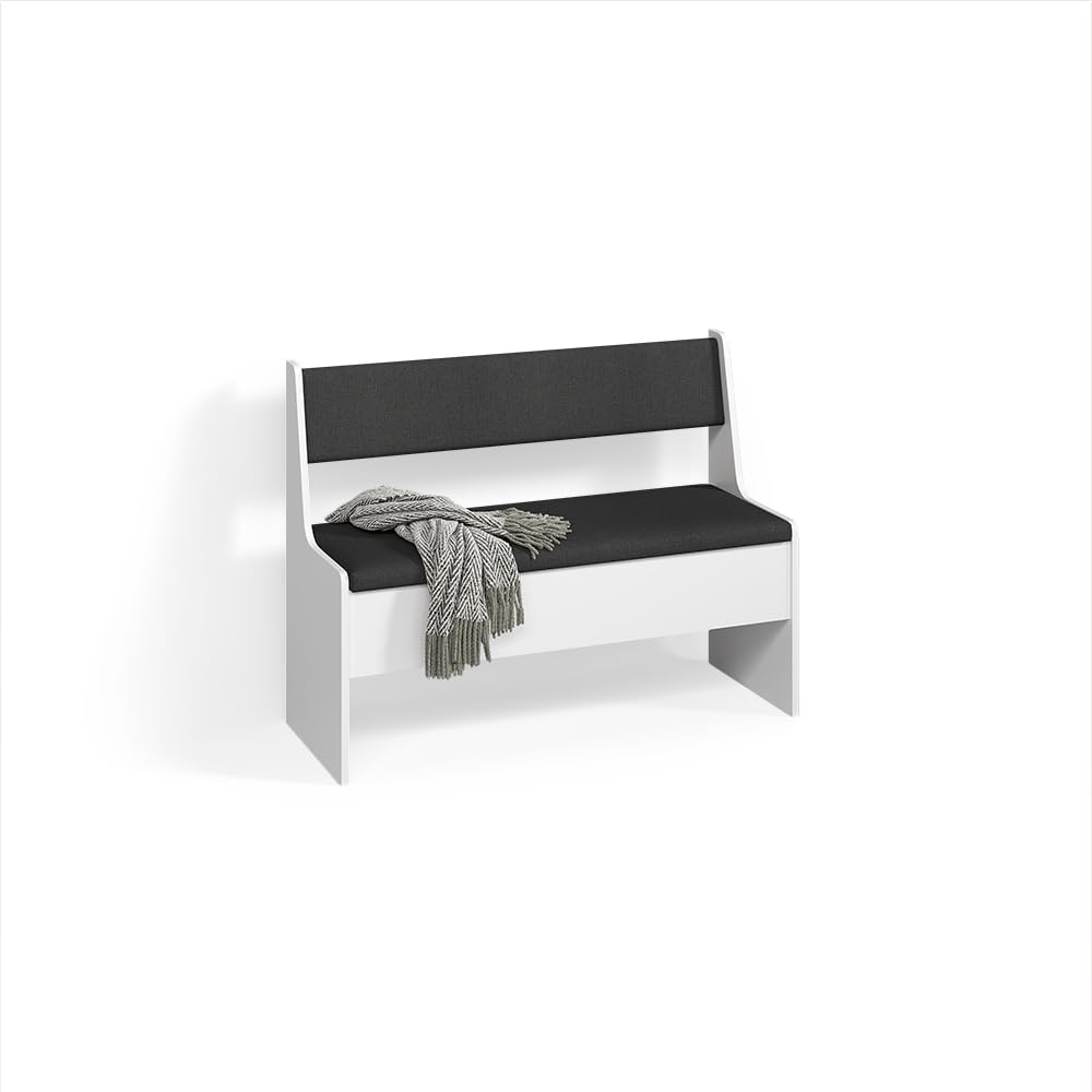 Livinity Panca ad angolo Tiberio, Bianco, 41.5 x 106.6 cm