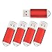 Produktbild USB Sticks, 32 GB Speicherstick 5 Stueck - Mini USB-Flash-Laufwerk Tragbar Memory Stick Pendrive - Datarm Rot 32GB USB 2.0 Flash Drive Datenspeicher for Computer