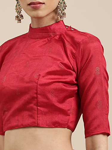 Image of AKHILAM Women's Banarasi Silk Printed Saree With Unstitched Blouse Piece (F013PJ139 Parent)