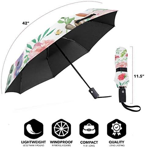 Amazon.co.jp: 折りたたみ傘 ウサギときれいな花 軽量 ワンタッチ自動