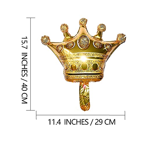 Myubwtf 24 Pieces 15 Inch Large Gold Crown Balloons, Giant Foil Cap Balloon, Aluminum Foil Helium Balloons For Birthday Wedding Party Decorations Anniversary Party Halloween Christmas (15-Inch) #TOP1