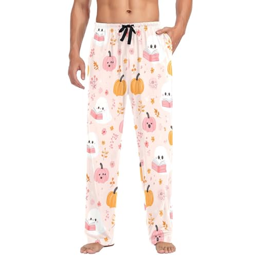 Cute Spirits with Men's Cotton Pajama Pants with Pockets and Drawstring Comfortable and Stylish,S