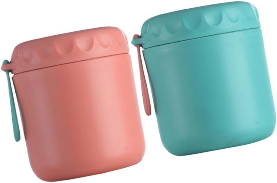 LABRIMP 304 Stainless Steel Portable Soup Cup Set 2pcs Insulated Lunch Containers with Sealed Lids for Office and Home Use