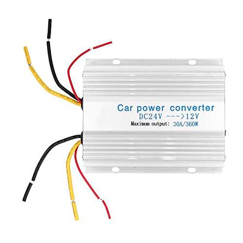 DC 24V to 12V Electrical Converter 30A | Voltage Regulator with Overload/Short Circuit Protection | Electrical Supply for Car Audio/LCD TV/Monitoring Systems