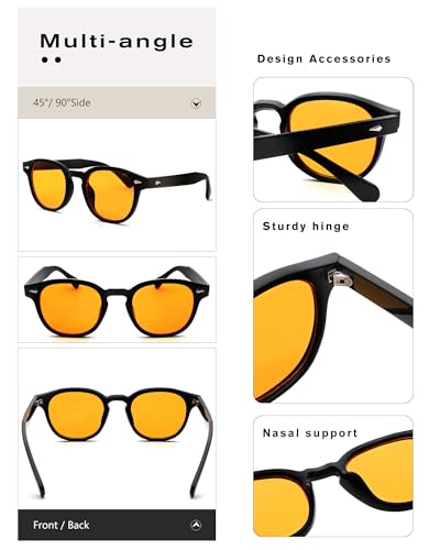 Pro Acme Vintage Retro Round Sunglasses for Women Men Trendy Tinted Colored UV400 Sun Glasses 55MM4