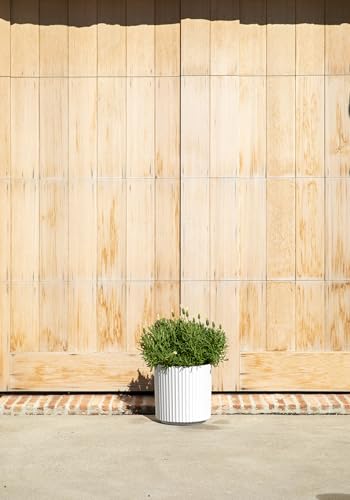 Image of Veradek Demi Series Round Planter for Porch, Patio, Backyard | Durable Plastic-Concrete Material | Modern Decor for Tall Plants, Flowers