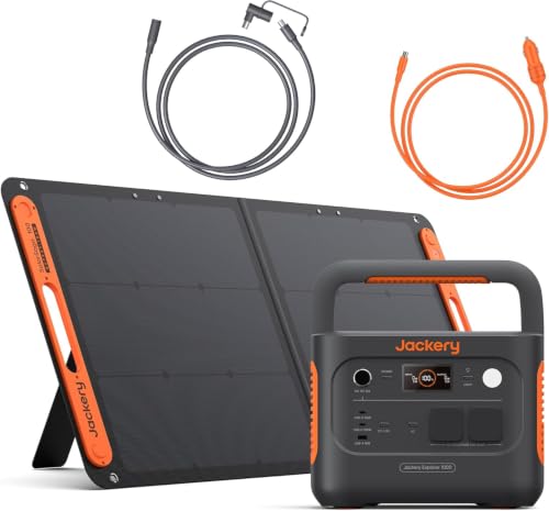 Jackery E1000 v2 Powerstation mit 100W Solarpanel & Zubehör-Set
