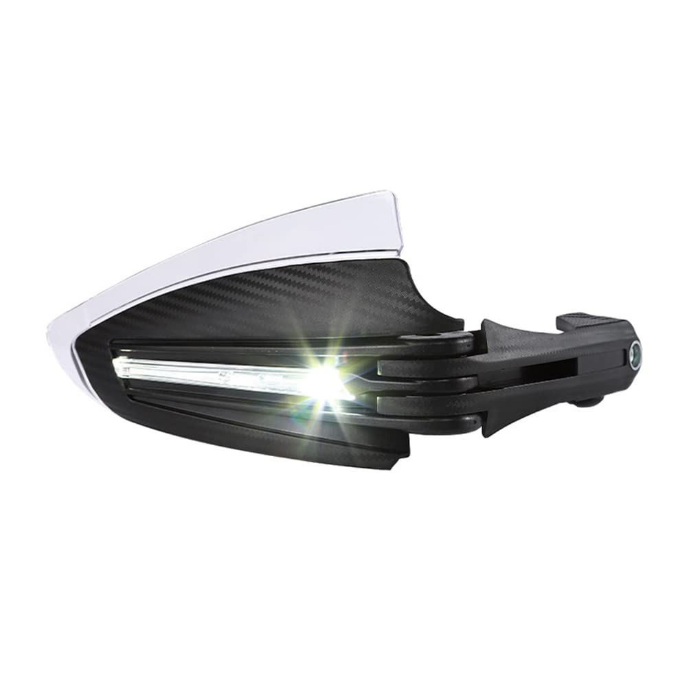 Protège-main de moto tout-terrain, protège-main de moto avec lumière tournante LED pour guidon de 2,2 cm, ajustement universel, feux de circulation diurnes, clignotant pour protection contre