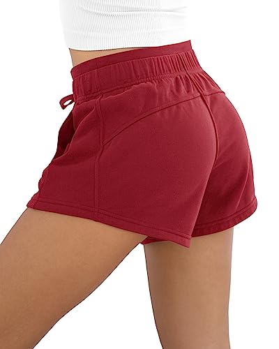 Image of ODODOS Women's Sweat Shorts with Pockets Cotton French Terry Drawstring Summer Workout Casual Lounge Shorts
