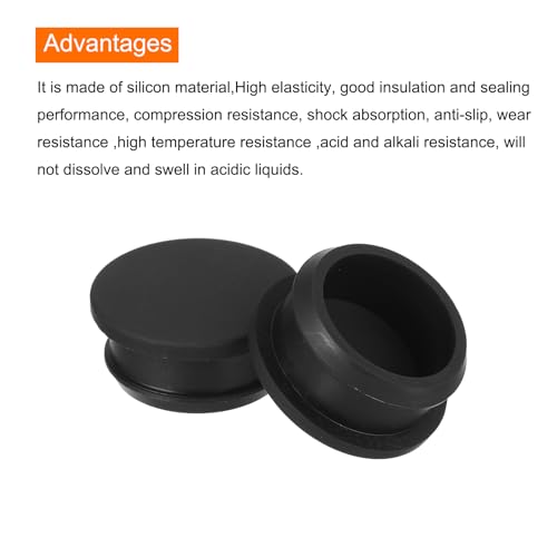 Image of MECCANIXITY Silicone Snap in Locking Hole Plugs,Rubber Panel Seal Cover Flush Type Panel Round for Kitchen Rubber Bulkheads Waterproof Sealing Plugs 28mm /1.1 Inch Diameter Black,Pack of 4
