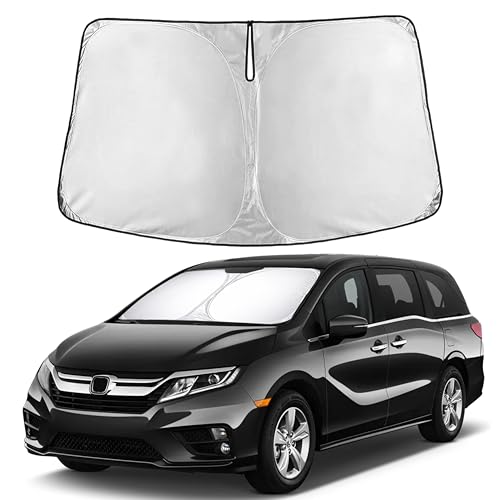 Image of EcoNour Windshield Sun Shade Compatible for Honda Odyssey 2011-2017 | Minivan Front Window Sun Visor Protector | Foldable Sunshade | UV & Heat Blocking | Keeps Cabin Cool